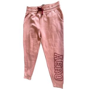 Aeropostale High Rise Peachy Pink Soft Fleece Joggers
